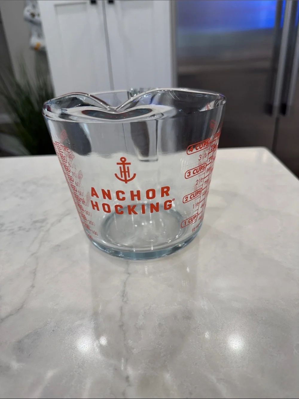 6/$30 Glass Measuring Cup with Red Markings - Clear
